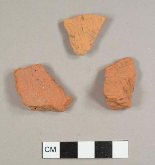 Unglazed red earthenware and brick fragments