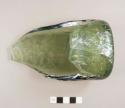 Glass, handblown, bottle base fragment; olive, high kickup, mamelon base, likely champagne