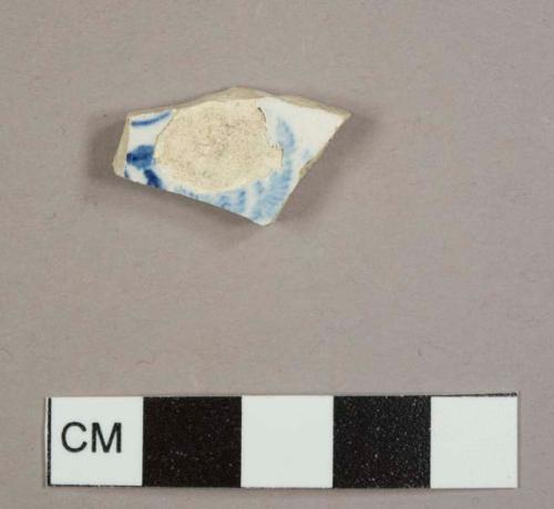 Pearlware sherd, with blue transfer print