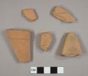 Red earthenware sherds, including a rim sherd to a flower pot