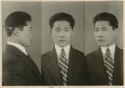 Studio Portrait of a man, three views