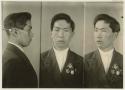 Studio Portrait of a man, three views