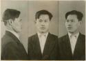 Studio portrait of a man, three views