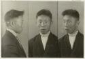 Studio portrait of a man, three views