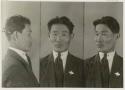 Studio portrait of a man, three views