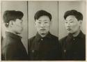 Studio portrait of a man, three views