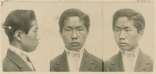 Studio Portrait of a man, three views