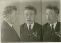 Studio portrait of a man, three views