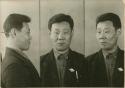 Studio portrait of a man, three views