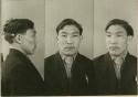 Studio portrait of a man, three views