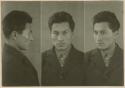 Studio portrait of a man, three views