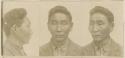 Studio portrait of a man, three views