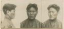 Studio portrait of a man, three views