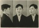 Studio portrait of a man, three views