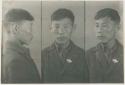 Studio portrait of a man, three views