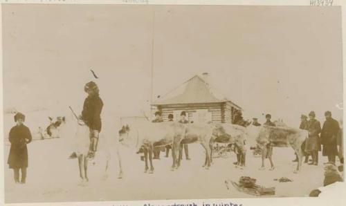 Tungus visiting Alexandrovsk in winter for barter