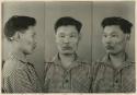 Studio portrait of a man, three views