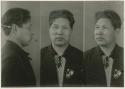 Studio portrait of a man, three views