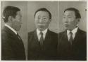 Studio portrait of a man, three views