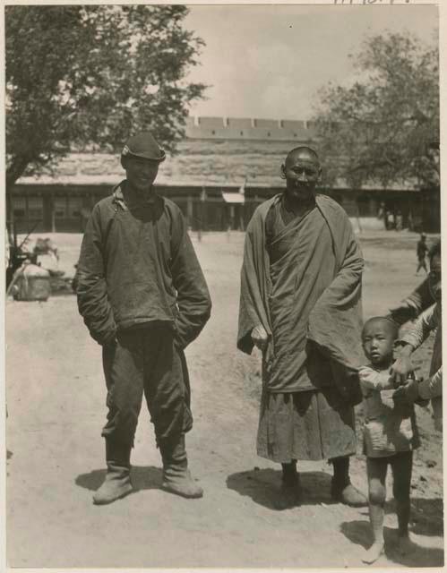 A lama with a native man and small boy in Market Square