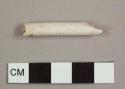 White ball clay/Kaolin pipe stem fragment with a 5/64th inch bore hole