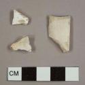 White ball clay/Kaolin pipe bowl fragments, two might be burned bone fragments