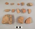 Orange brick fragments, possibly handmade