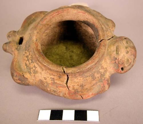 Small effigy pottery vessel - bowl-shaped