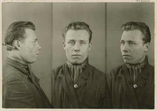 Studio portrait of a man, three views