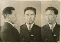 Studio portrait of a man, three views