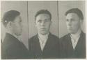 Studio portrait of a man, three views