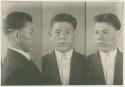 Studio portrait of a man, three views