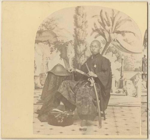 Studio portrait of a man sitting, Japanese delegation visit to New York