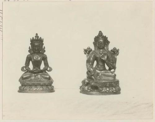 Two small bronze Buddha figures