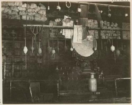 Interior of medicine shop with mirror