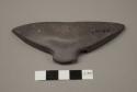 Groundstone, atlatl weight fragment, whale tail with chevron incised decoration