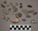 4 fragments quartz; 9 fragments limestone; 16 fragments stone chip