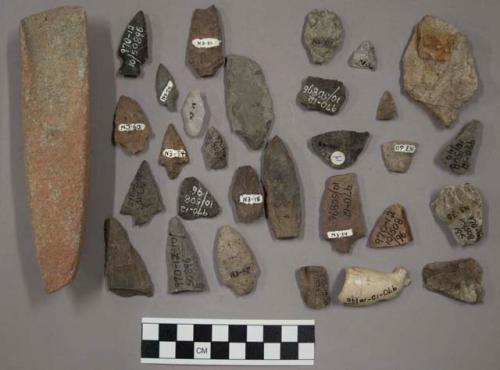 52 bifacial fragments; 1 pipe fragment