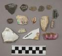 Pipe fragments, chipping waste, pottery sherds