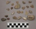 29 fragments quartz and limestone; 18 fragments stone; 4 fragments unglazed pott