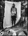 B/W image: Dia Muri, 28, PNG Pythons basketball player, Kaugere Settlement, Port Moresby
