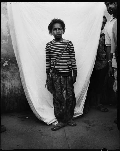 B/W image: Young girl, Mount Hagen, Western Highlands