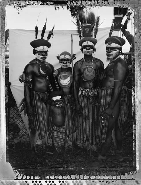 B/W image: Sing-Sing performers, Goroka show, Eastern Highlands