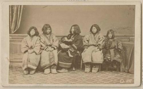 Group of women and girls transferred from southern Sakhalin by the Japanese government