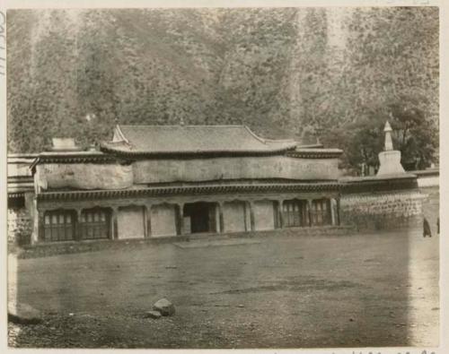 Temples, stupa, and prayer wheels