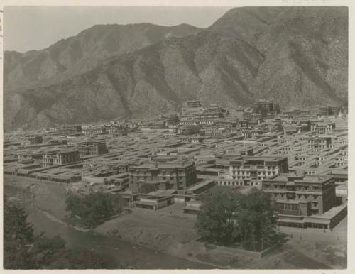 View of temples and landscape