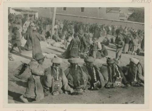 Crowded outdoor marketplace