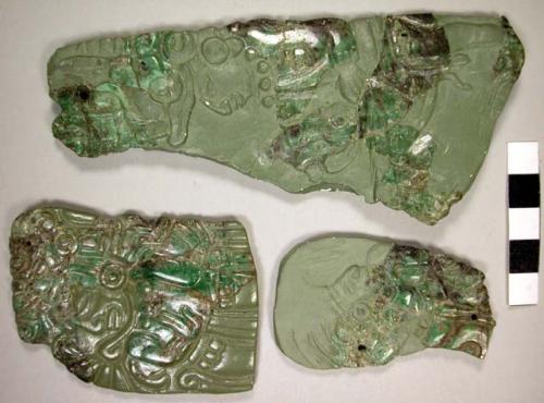 3 fragments of jade picture plaque