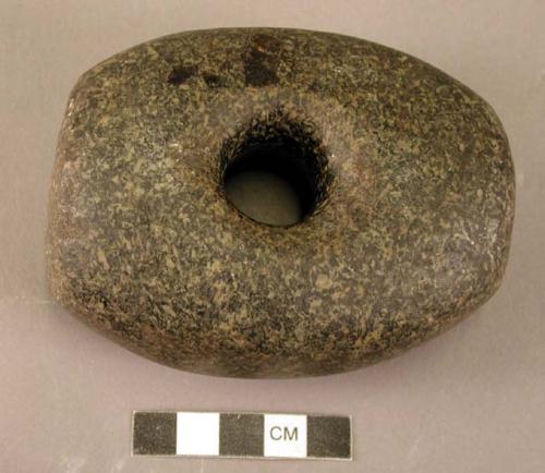 Polished stone hammer - perforated