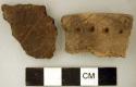 Ceramic, earthenware rim and body sherds, incised and punctate design